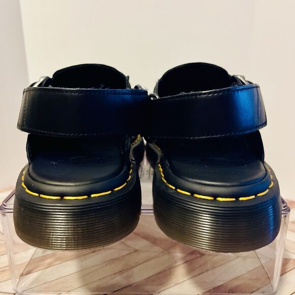 Dr Martens Jorge II Brando Black Leather M 6 W 7 Slingback Mules Buckle Preppy - Picture 5 of 8